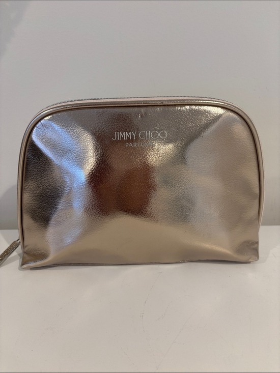 Jimmy Choo Handbags - JIMMY CHOO make up bag cosmetic case top zip toiletry bag rose gold travel pouch